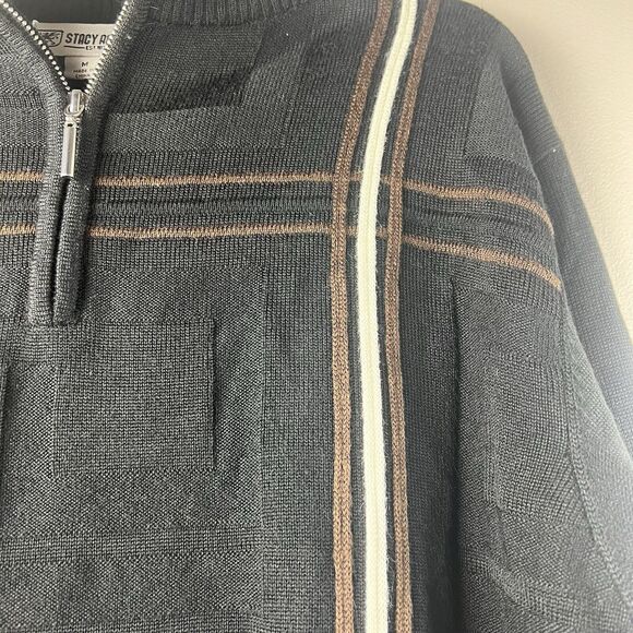 NWT Men’s Stacey Adam’s 1/4 Zip Colorblock Sweater Size Medium - Picture 2 of 6